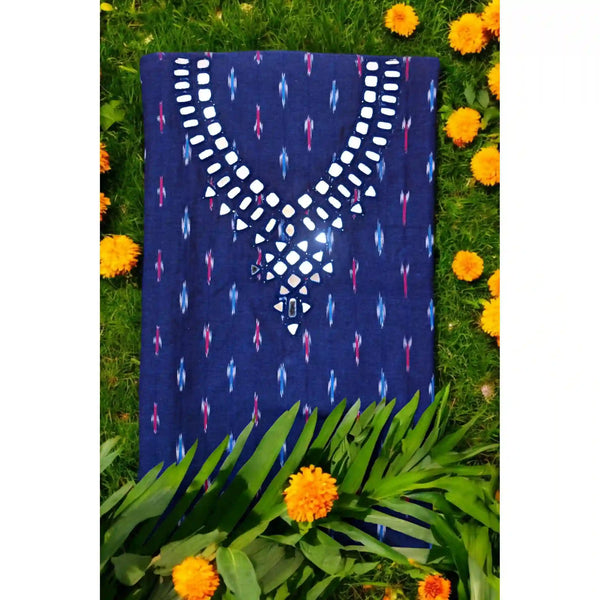 Ikat Mirror Work Kurtis – Handcrafted Cotton Kurtis with