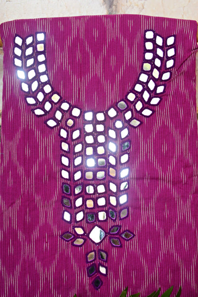 Ikat Mirror Work Kurtis – Handcrafted Cotton Kurtis with