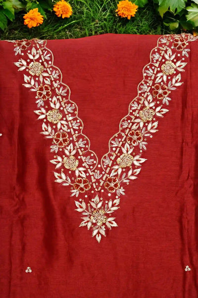 Zardosi Maheshwari Silk Kurti – alternate view