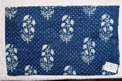 Indigo Dabu Special Hand Block Print Fabric