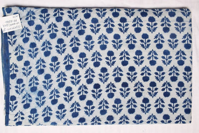Indigo Dabu Special Hand Block Print Fabric (Cut Piece 1.3 Meter)