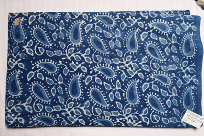Indigo Dabu Special Hand Block Print Fabric (Cut Piece 1.9 Meter)