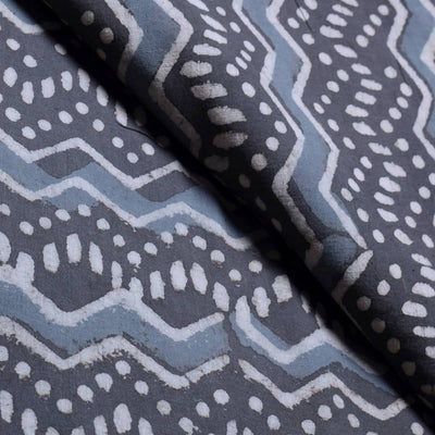 Indigo Dabu Block Print Cotton Fabric