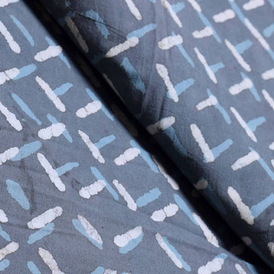 Indigo Dabu Block Print Cotton Fabric