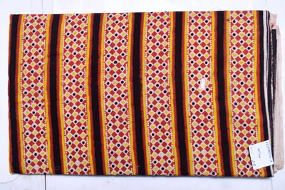 Kalamkari screen print cotton fabric with quirky Andhra-inspired motifs – alternate view