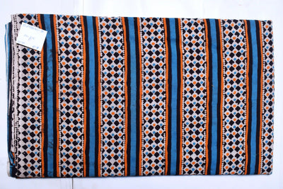 Kalamkari screen print cotton fabric with quirky Andhra-inspired motifs – alternate view