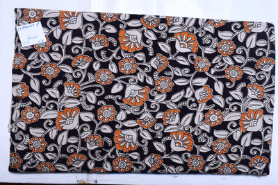 Kalamkari screen print cotton fabric with quirky Andhra-inspired motifs – alternate view
