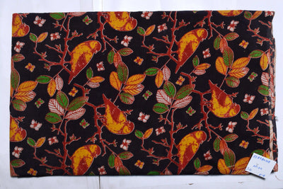 Kalamkari screen print cotton fabric with quirky Andhra-inspired motifs – alternate view