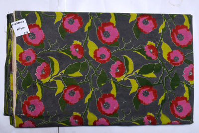 Kalamkari screen print cotton fabric with quirky Andhra-inspired motifs – alternate view