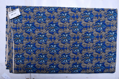 Kalamkari screen print cotton fabric with quirky Andhra-inspired motifs – alternate view