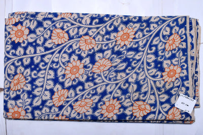 Kalamkari screen print cotton fabric with quirky Andhra-inspired motifs – alternate view