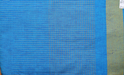 Blue Cotton Half Checks Fabric – alternate view