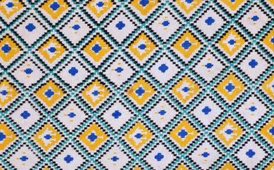 Sea Green Screen Print Kalamkari Inspired Fabric - SSEthnics – alternate view