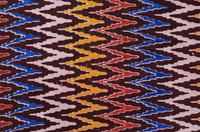 Brown Screen Print Kalamkar Inspired i Fabric - SSEthnics – alternate view