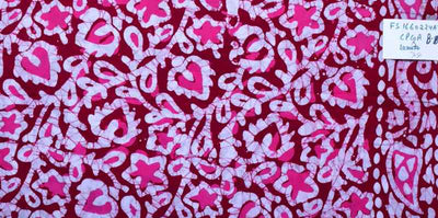 Pink Hand Wax Batik Cotton Fabric - SSEthnics – alternate view