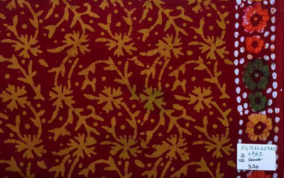 Maroon Hand Wax Batik Cotton Fabric - SSEthnics – alternate view