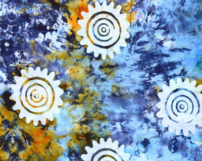 Multicolour Hand Wax Batik Fabric - SSEthnics – alternate view