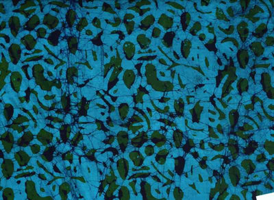 Sea Green Hand Wax Batik Fabric - SSEthnics – alternate view