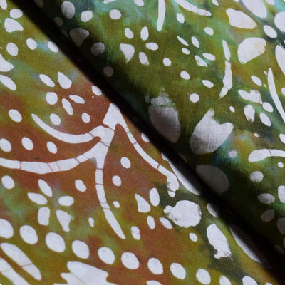 Black Hand Wax Batik Cotton Fabric - SSEthnics