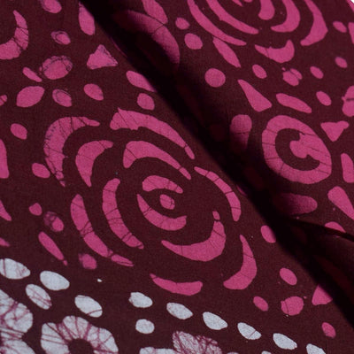 Black Hand Wax Batik Cotton Fabric - SSEthnics