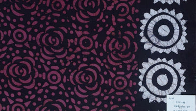 Black Hand Wax Batik Cotton Fabric - SSEthnics