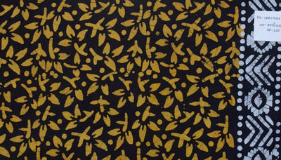Black Hand Wax Batik Cotton Fabric - SSEthnics