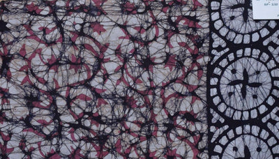 Black Hand Wax Batik Cotton Fabric - SSEthnics