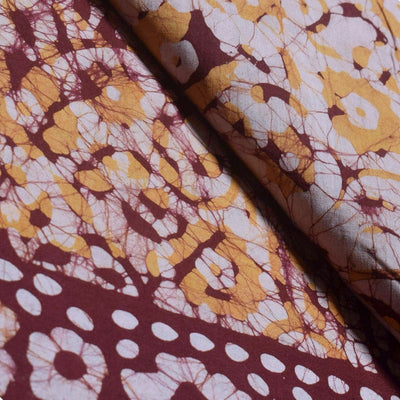 Black Hand Wax Batik Cotton Fabric - SSEthnics