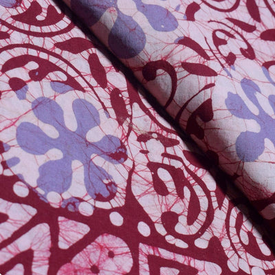 Black Hand Wax Batik Cotton Fabric - SSEthnics