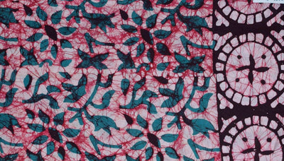 Black Hand Wax Batik Cotton Fabric - SSEthnics