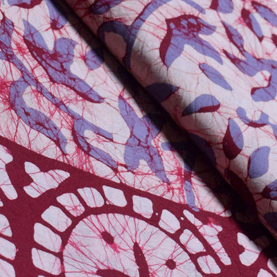 Black Hand Wax Batik Cotton Fabric - SSEthnics