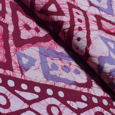 Black Hand Wax Batik Cotton Fabric - SSEthnics