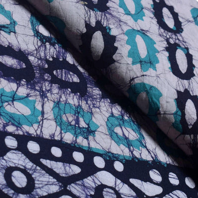 Black Hand Wax Batik Cotton Fabric - SSEthnics