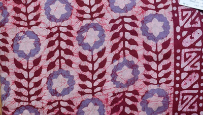 Black Hand Wax Batik Cotton Fabric - SSEthnics