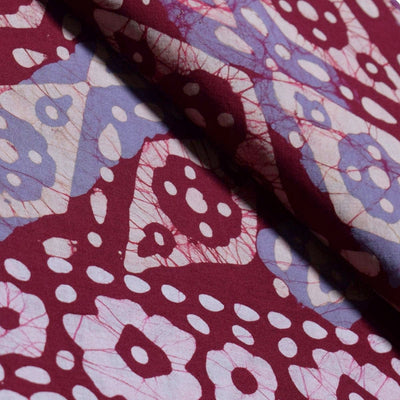 Black Hand Wax Batik Cotton Fabric - SSEthnics