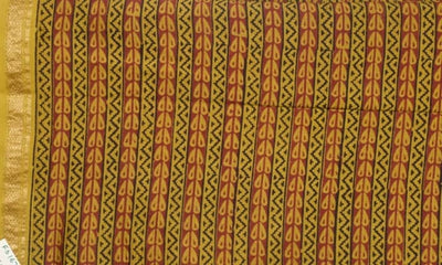 Maroon Maheshwari Bagh Hand Block Print - SSEthnics – alternate view