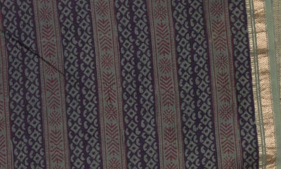 Green Maheshwari Bagh Hand Block Print - SSEthnics – alternate view