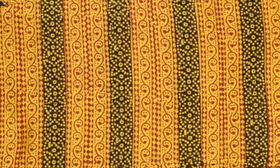 Yellow Maheshwari Bagh Hand Block Print - SSEthnics – alternate view