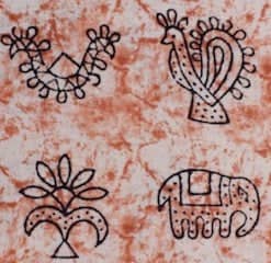 Rust Sanganeri Inspired Screen Printed Fabric - SSEthnics – alternate view
