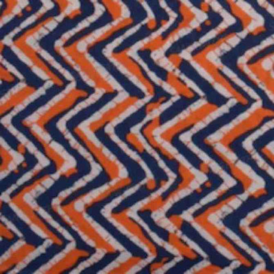 Blue Sanganeri Inspired Screen Printed Fabric - SSEthnics – alternate view