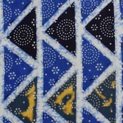 Blue Sanganeri Inspired Screen Printed Fabric - SSEthnics – alternate view