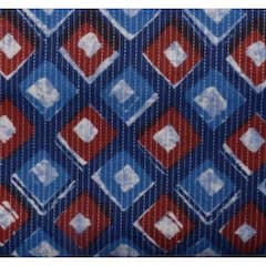Blue-Squares-Kantha-Cotton-Fabric - SSEthnics