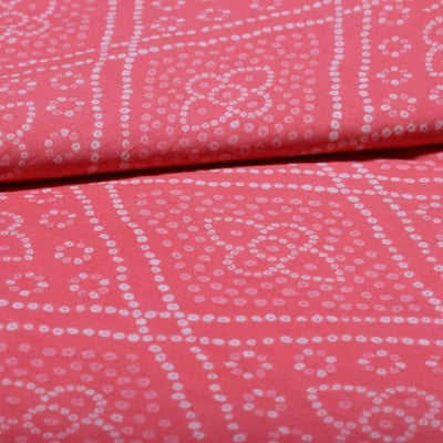 Pink Sanganeri Inspired Screen Print Fabric - SSEthnics