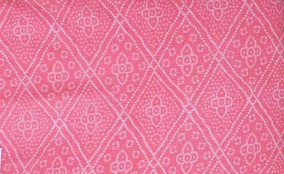 Pink Sanganeri Inspired Screen Print Fabric - SSEthnics – alternate view