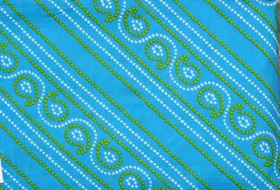 Blue Sanganeri Inspired Screen Print Fabric - SSEthnics – alternate view
