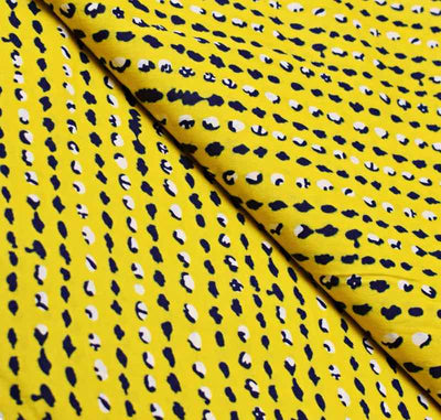 Yellow Sanganeri Inspired Screen Print Fabric - SSEthnics
