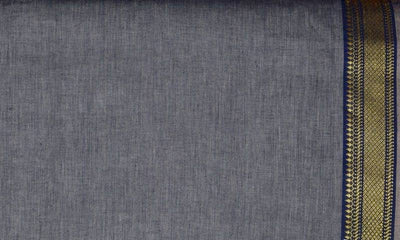 Grey Woven Cotton Fabric with Border – alternate view
