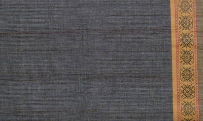 Grey Woven Cotton Fabric with Border – alternate view