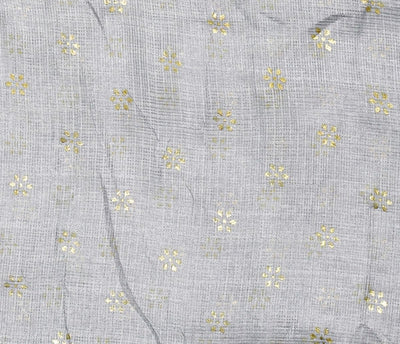 Grey Kota Gold Print Fabric – alternate view