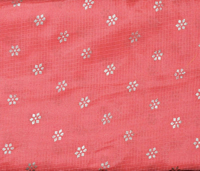 Coral Kota Gold Print Fabric – alternate view